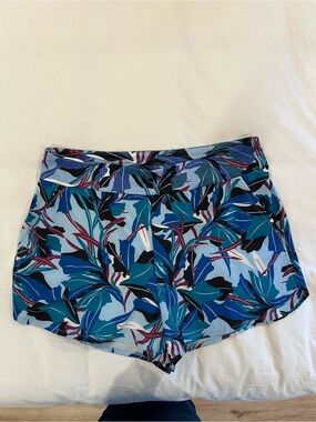 Duluth Trading Co AKHG Blue Teal Tropical-Print Women’s Swim Shorts 22w